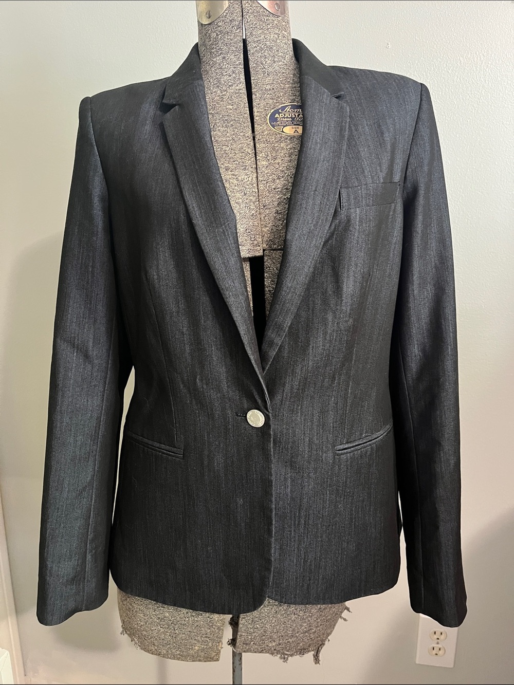 Womens Black Single-Button Blazer Jacket